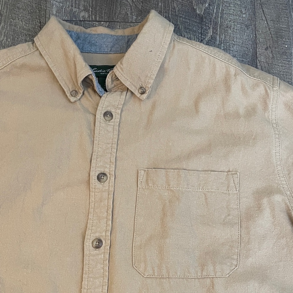 Eddie Bauer Men's‎ Beige Button-Down Shirt